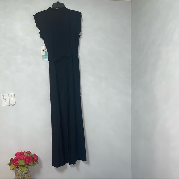 CeCe By Cynthia Steffe Plissa Trim Jumpsuit In Rich Black - Size 12 NWT- Reemoly - Picture 9 of 15
